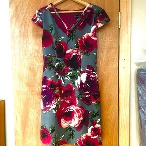 Connected Apparel Cocktail Dress Floral Size 6 Petite